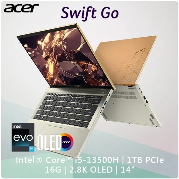 Acer Swift Go 14 SFG14-71-53M4 金(i5-13500H/16G/1TB PCIe/W11