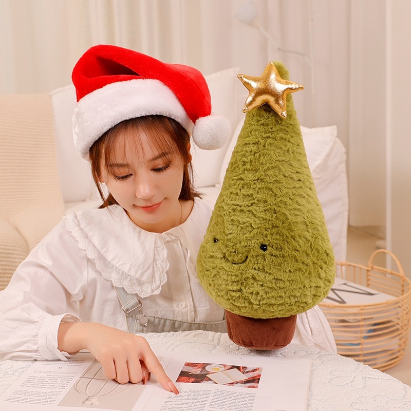 仿真聖誕樹玩偶毛絨玩具聖誕老人麋鹿公仔雪人聖誕禮物女裝飾品