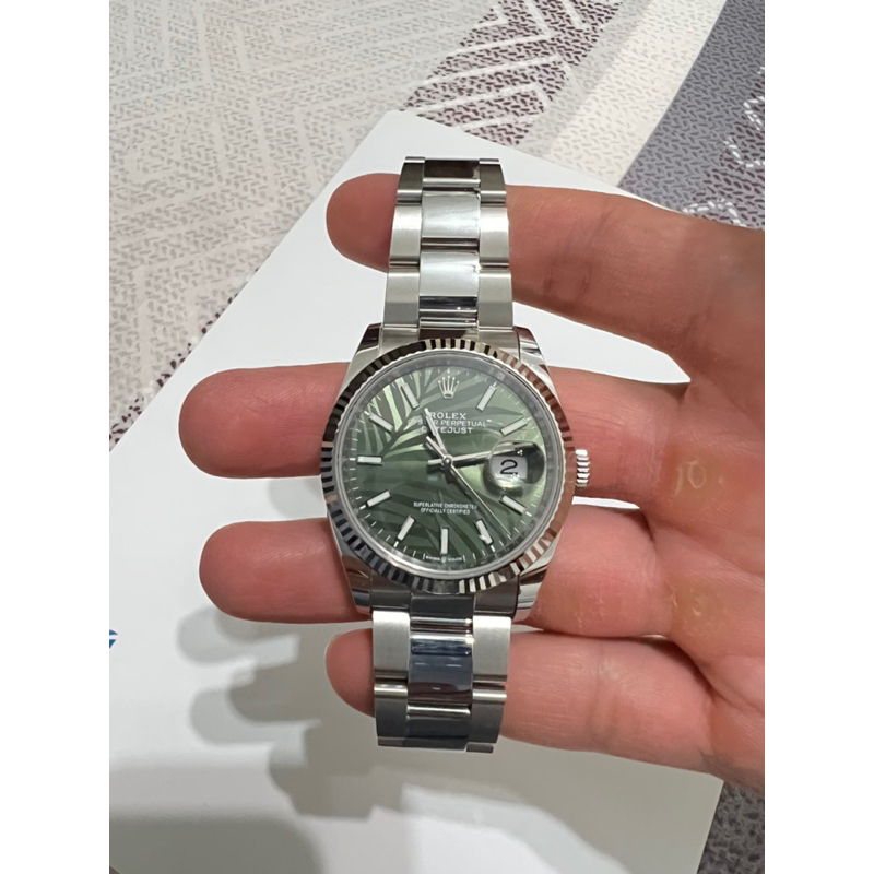 Rolex 勞力士 126234 棕櫚葉 36mm 近全新 2022年 盒單全 Datejust 太陽圈