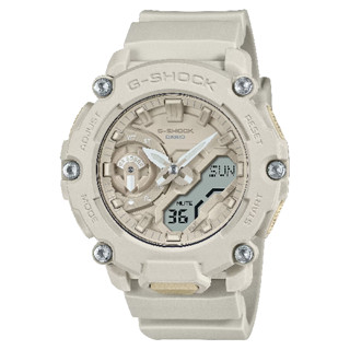 CASIO 卡西歐 G-SHOCK系列 GA-2200NC-7A大地風格休閒指針腕錶 燕麥奶 47.1mm