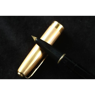 1941 Watermans 華特曼古董鋼筆 稀有包金筆蓋黑色筆桿鋼筆,14K金尖,Q彈好寫,槓桿上水,筆身銘刻清楚易見