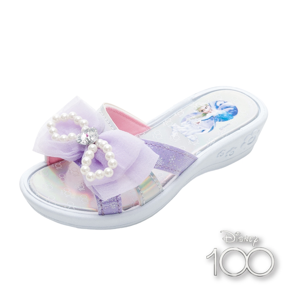 迪士尼 100周年紀念款 冰雪奇緣 童鞋 拖鞋 Disney 紫/FOKS37507/K Shoes Plaza