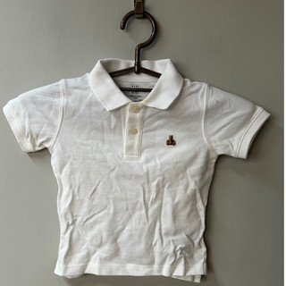 GAP 童裝 白色刺繡圖案polo衫 **有汙漬
