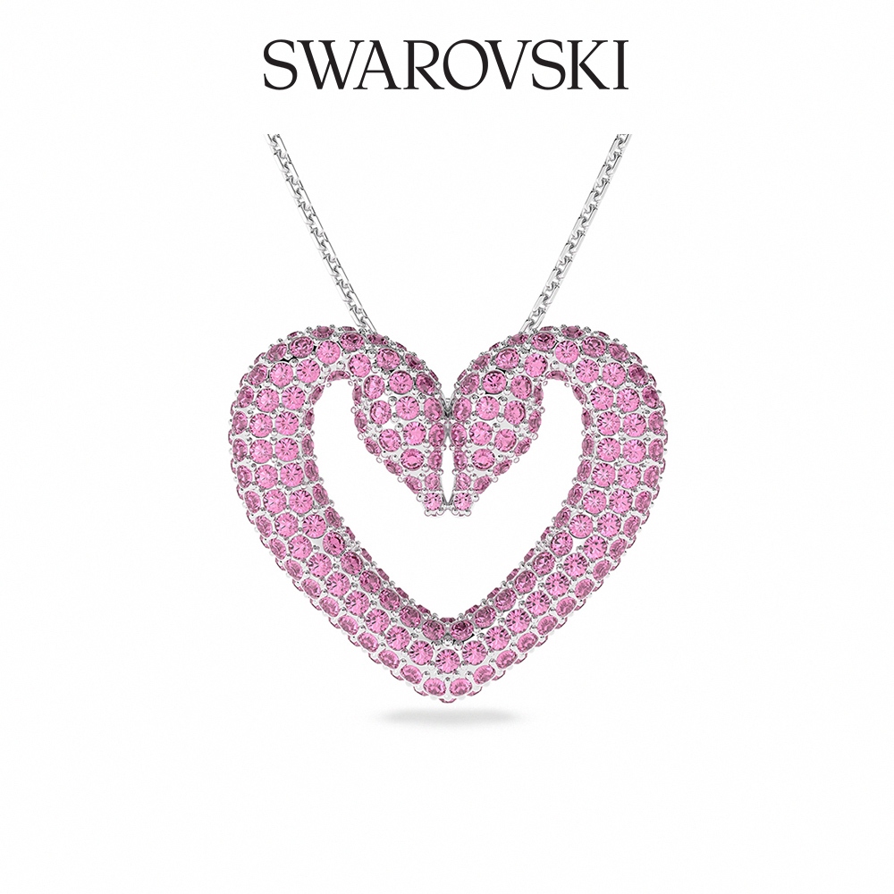 SWAROVSKI 施華洛世奇 Una 項鏈 心形 粉紅色 鍍玫瑰金色調