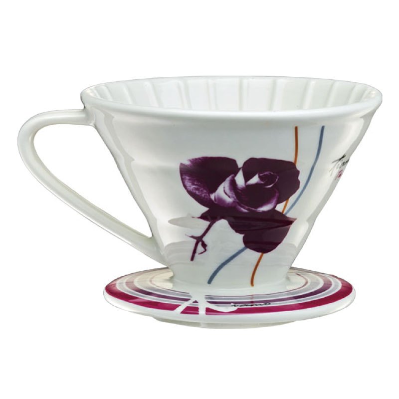【Tiamo】V02陶瓷咖啡濾器組 附量匙.滴水盤/ HG5547P(紫/2-4人份)| Tiamo品牌旗艦館