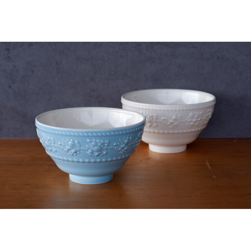 【夏の石竹】Wedgwood 骨瓷浮雕陶瓷碗組 古典英式下午茶 歐式餐具 日本選物 陶瓷器