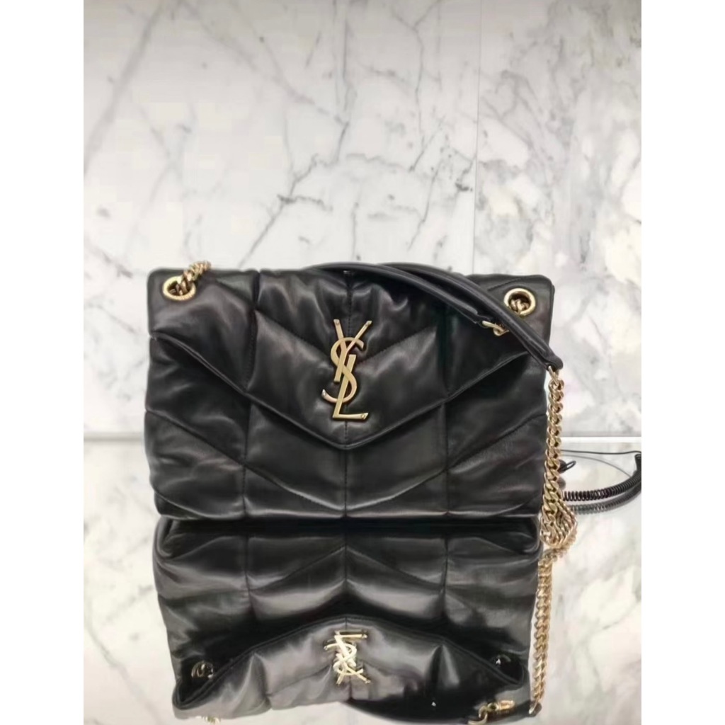 Saint Laurent 577476 YSL 小款 Loulou Puffer 小羊皮金鍊包