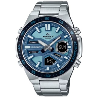 【CASIO】卡西歐 卡西歐 EDIFICE大錶徑雙顯運動錶-藍色 EFV-C110D-2B 臺灣卡西歐保固一年