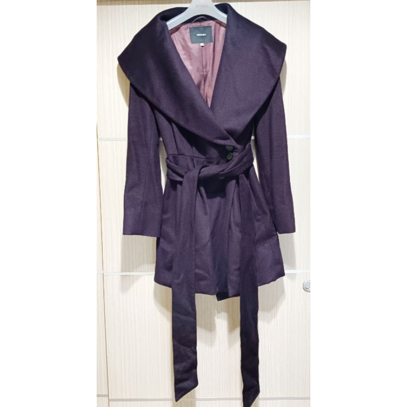 100% 純羊毛，PESARO品牌，紫色大衣