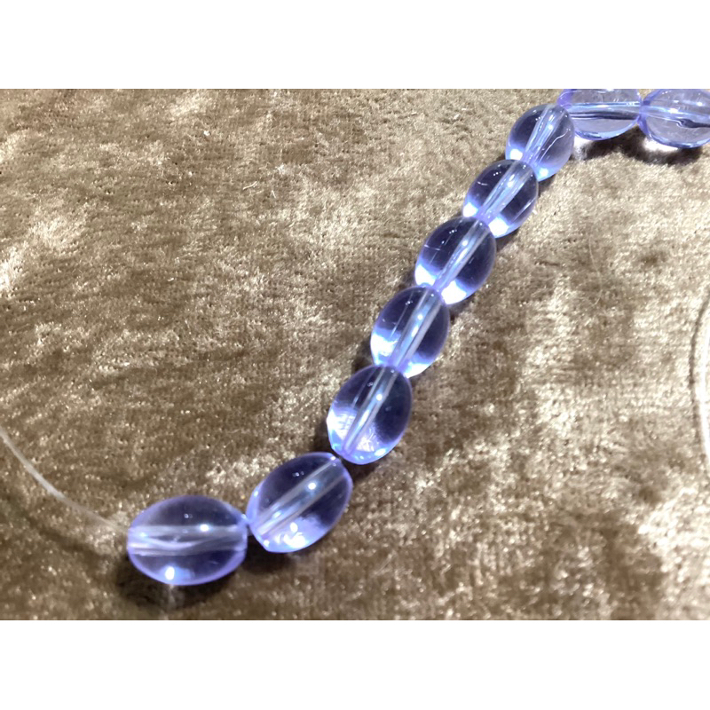 DIY 散珠 紫藍色 10.7mm 手鍊 飾品 項鍊 掛飾 桶珠 橢圓珠 玻璃珠 琉璃珠 水晶玻璃珠 $2/顆