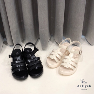 -Aaliyah- 個性寬帶編織涼鞋 厚底涼鞋 魚骨編 涼鞋 現貨