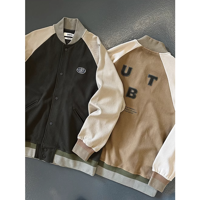 【UNBENT】棒球外套 23AW 香港品牌 秋季 休閒 拼色 刺繡 斜紋 針織  夾克外套 男生