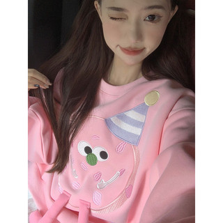 𝘀𝗵𝗶𝗻𝘆𝗶𝗶𝗶現貨 可愛爆擊🥰oversize多巴胺立體腳ㄚ長袖上衣 女生 寬鬆圓領衛衣 字母TEE 秋冬穿搭 流行