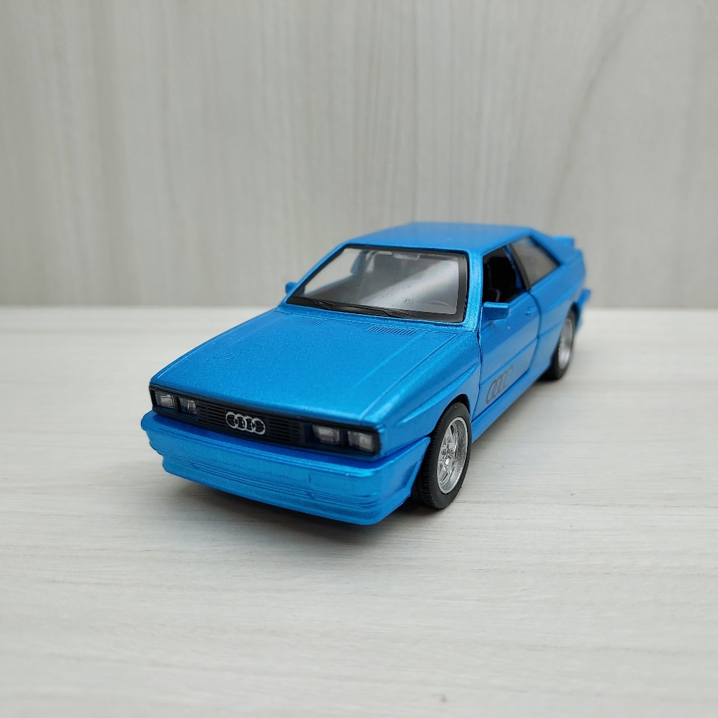 全新盒裝~1:36~奧迪 AUDI Quattro 1980 藍色 合金 模型車 迴力車 玩具 兒童 禮物 收藏 交通