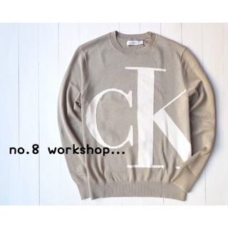 現貨(XS-S-M-L-XL-XXL)【CK男生館】Calvin Klein 大LOGO光滑棉針織衫【CK002R5】