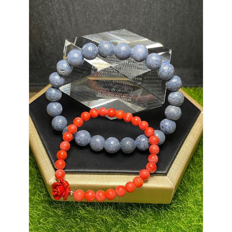 阿彌陀佛🙏 天然珊瑚 紅珊瑚 藍珊瑚 手串 手珠