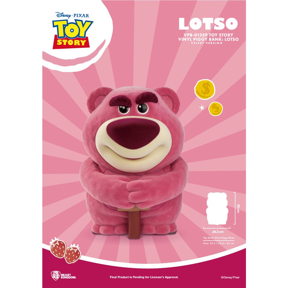 玩具總動員系列 大型搪膠存錢筒 熊抱哥款 植絨特別版