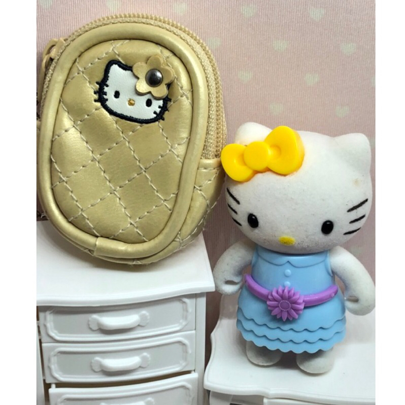 日本帶回來的Hello Kitty早期收藏品香奈兒菱形格紋小包包鑰匙圈吊飾收藏品