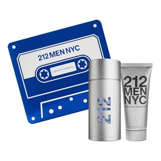 ☆MOMO小屋☆ Carolina Herrera 212 Men 男性淡香水禮盒 (淡香水100ml+沐浴精100ml