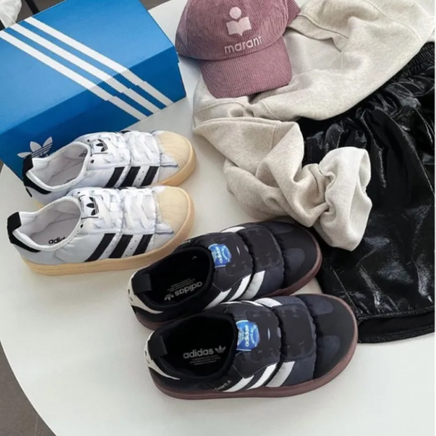 Adidas Originals Puffylette 一脚蹬 男女 麵包鞋 白藍 綠 白黑 黑白 HP6698