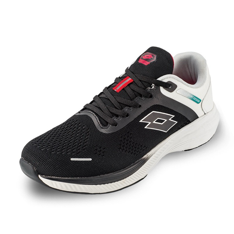 –LOTTO 輕 量避震慢跑鞋 輕步 飛織跑鞋系列-黑白----男 25.5-29號。-3