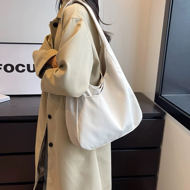 3色🇹🇼 慵懶風百搭尼龍帆布袋 大容量 帆布包 肩背包 單肩包 托特包 新款送子鳥包包 通勤包包 大學生書包