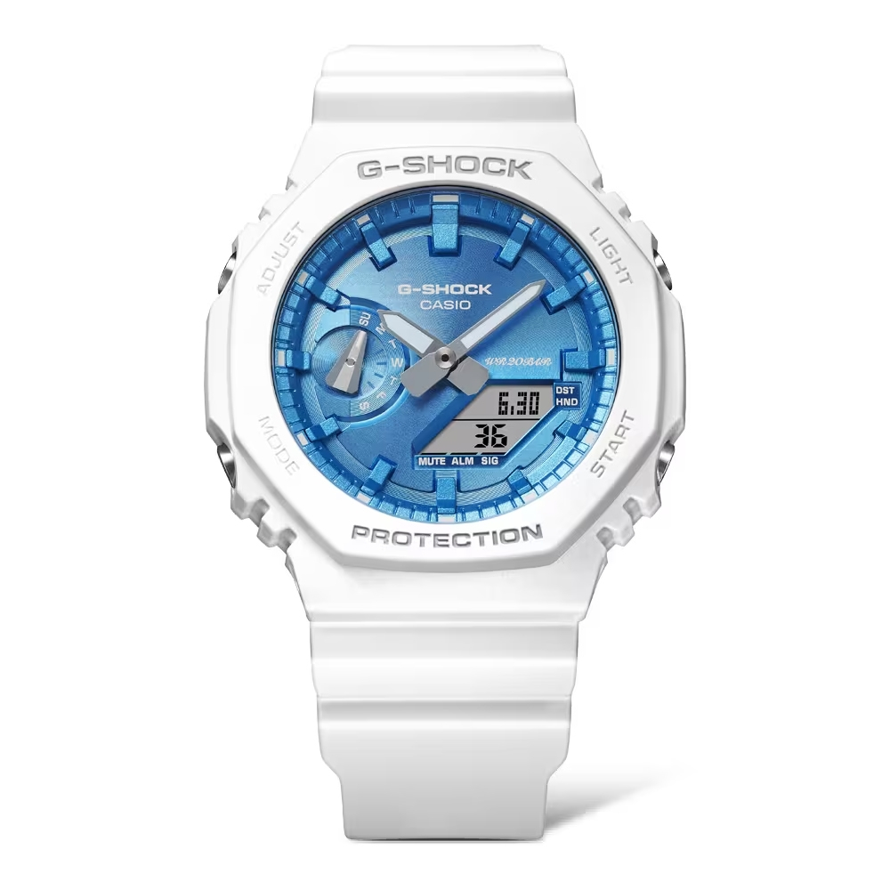 CASIO卡西歐 G-SHOCK ITZY 繽紛亮麗 閃耀冬季 藍 八角形錶殼 GA-2100WS-7A