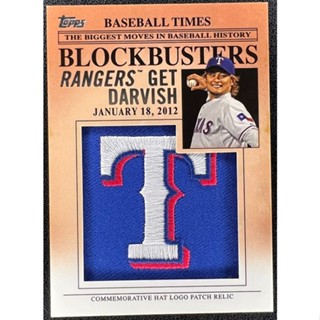 MLB 球員卡 達比修有 Yu Darvish 2012 Topps Update 新人 Hat Logo Patch