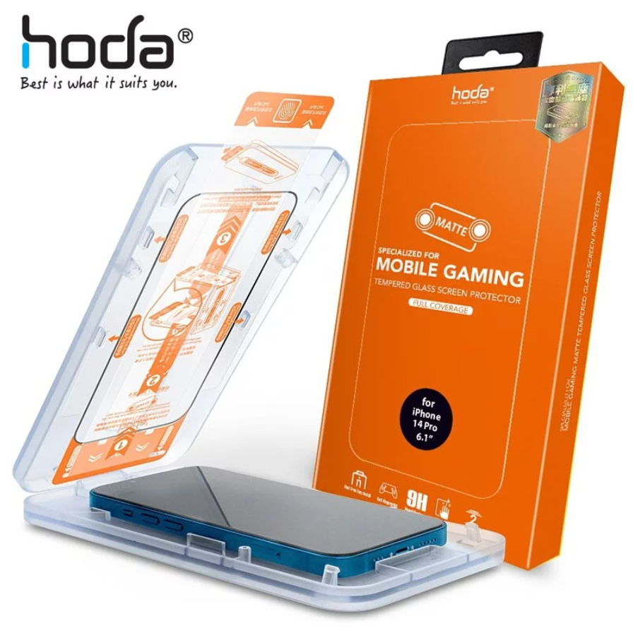 HODA iPhone15 14 13 12 11 Pro Max Mini 手遊專用霧面磨砂無黑邊防眩光滿版玻璃保護貼