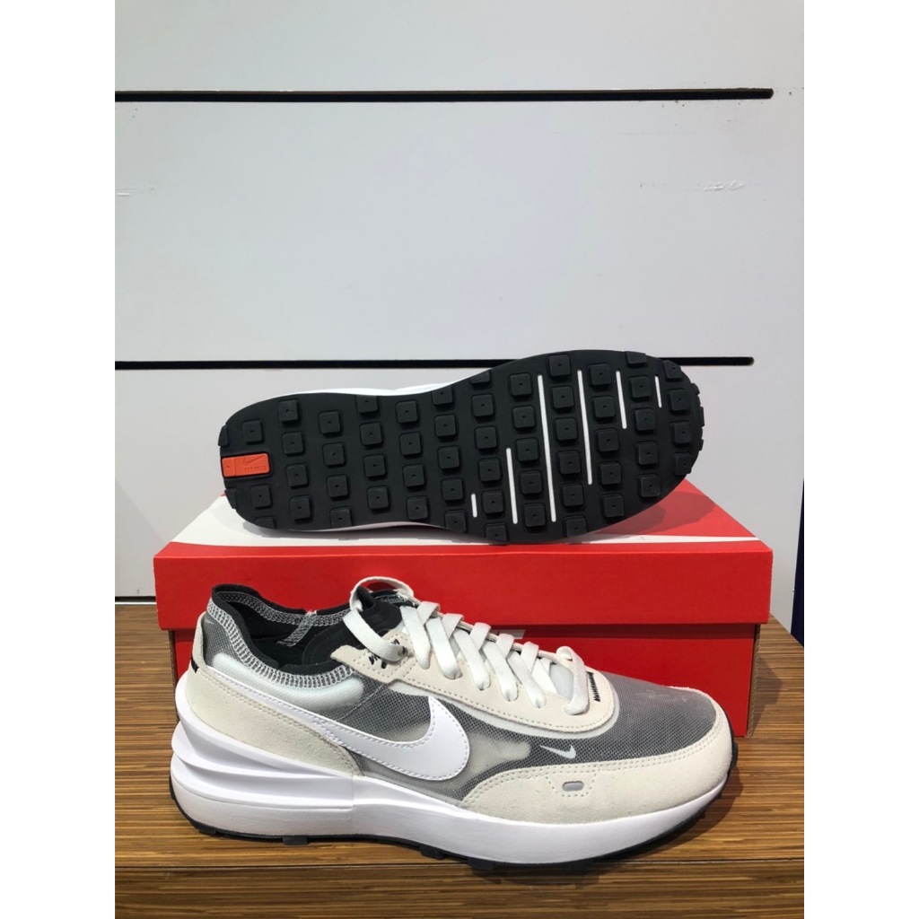 【清大億鴻】NIKE 男款 WAFFLE ONE麂皮休閒鞋  灰白DA7995-100