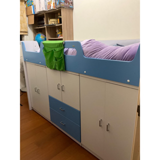 兒童衣櫃床(單人床，衣櫃，抽屜)