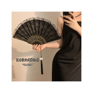 【扇子系列--現貨】⭐灼華旗袍 燙金扇 中國風 跳舞扇 表演扇子 拍照扇子 上海風旗袍扇子 舞會表演 雙層複合式蕾絲扇子