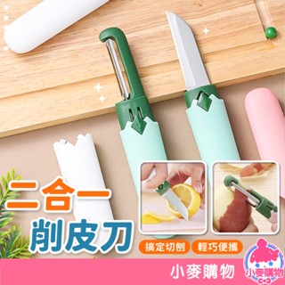 北歐風 水果刀 二合一削皮刀 多功能水果刀【小麥購物】24H出貨 刀具 料理 削皮刀 刮皮刀 刨絲 削皮【Y097】