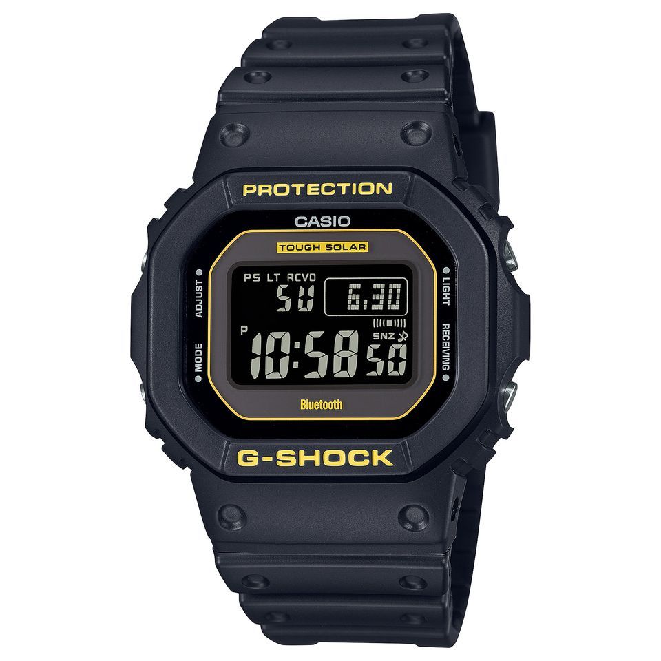 【CASIO】G-SHOCK 經典5600系列 潮流黑黃撞色太陽能藍芽電子錶 GW-B5600CY-1 台灣卡西歐公司貨