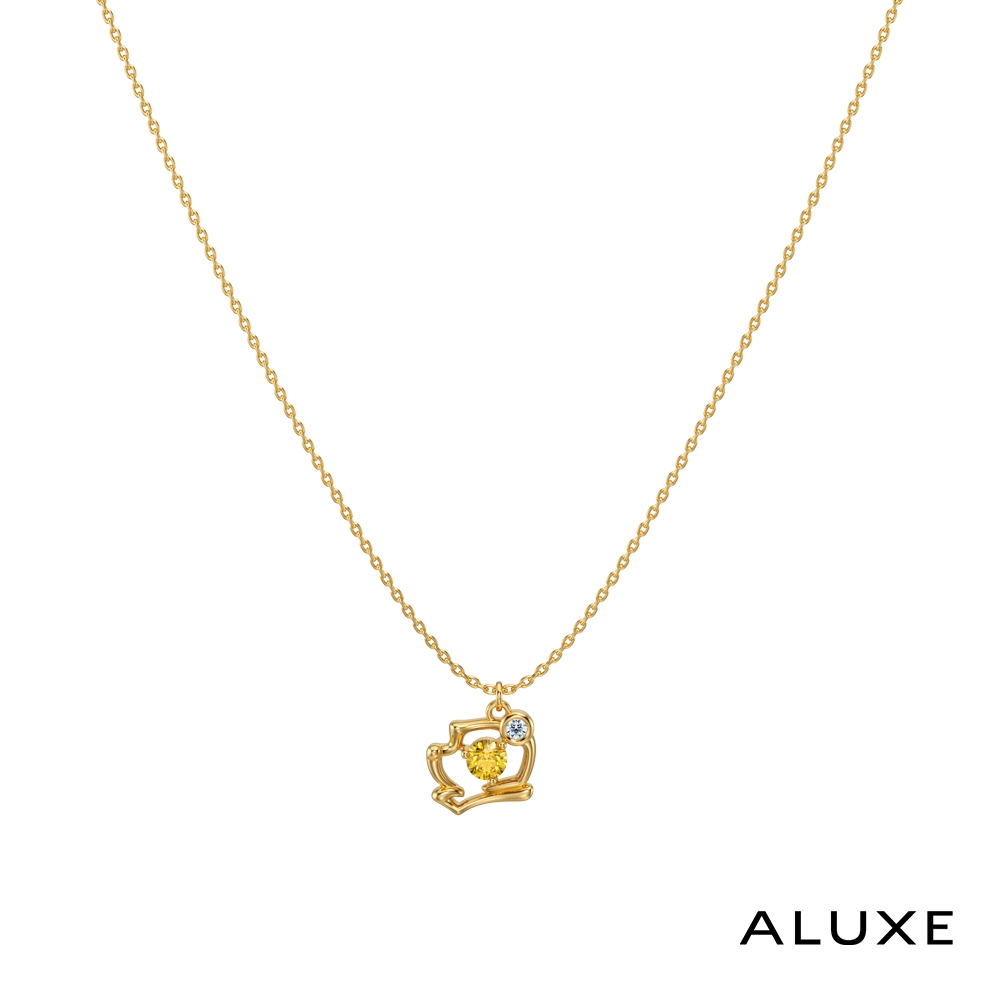 ALUXE 亞立詩 10K金 黃水晶 鑽石項鍊 Winne維尼 迪士尼 小熊維尼系列 NNDW002