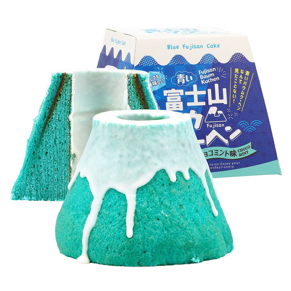 『日本年輪蛋糕』藍色富士山年輪蛋糕 巧克力&amp;薄荷口味 造型蛋糕 富士山 山梨 伴手禮