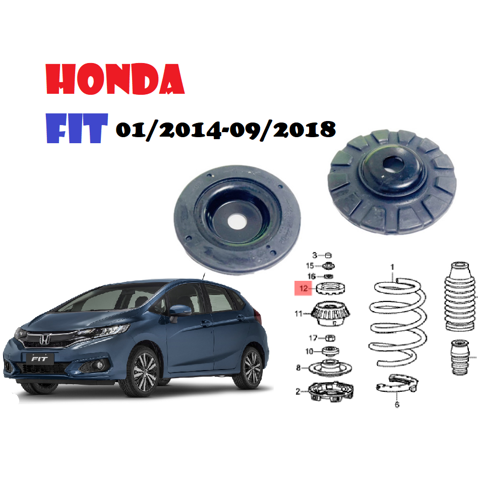 HONDA FIT 01/2014-09/2018前避震器鐵蓋配件橡膠墊（左右一對）