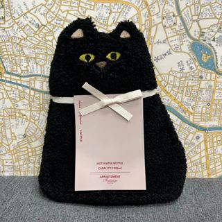 《小巴趴趴造》現貨！日本～黑貓造型熱水袋 保暖袋 熱敷 暖手