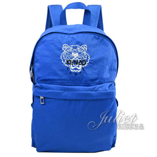 【茱麗葉精品】KENZO 5SF300 經典刺繡虎頭輕量尼龍後背包.藍 大款 現貨在台