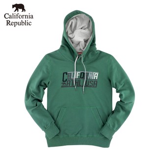 CALIFORNIA｜加州熊ATHL. USA線條繡花連帽帽T(男)