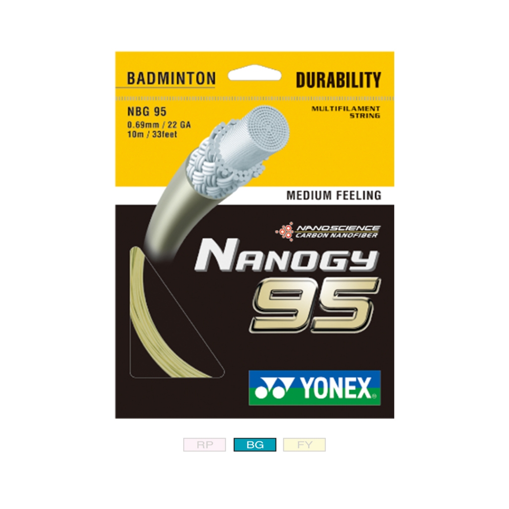 【初中羽球】 YONEX(優乃克斯) NANOGY 95螢光黃、桃紅、藍綠《羽球線、羽線》