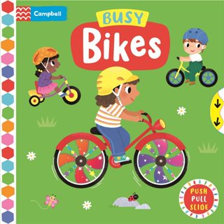 【Campbell 】英國版 硬頁推拉遊戲書 Busy Bikes (附 QRcode 音檔)