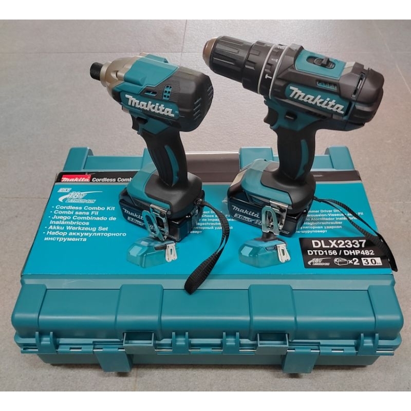 【五十年老店】牧田Makita18V雙機組DLX2337 DTD156+DHP482全配 單機 電池 充電器 來電可優