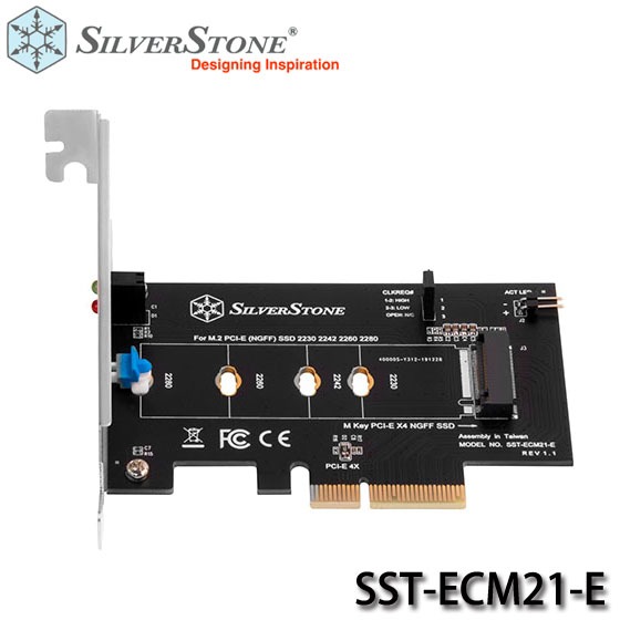 【3CTOWN】含稅 銀欣 ECM21-E M.2 PCIe/NVMe SSD轉PCIe x4免螺絲轉接卡