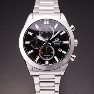 CASIO 卡西歐 EDIFICE 經典設計 計時碼錶三眼運動錶-黑 EFB-710D-1AV
