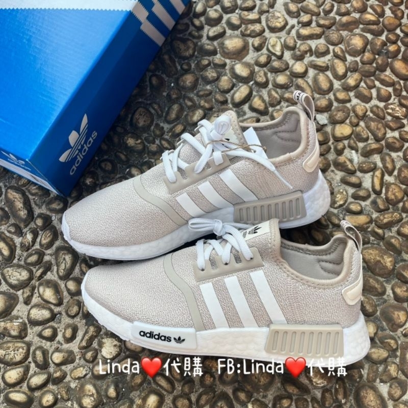 Linda❤️代購 Adidas Originals 兒童鞋款 NMD_R1 奶茶色 大童 運動鞋 休閒鞋 ID2085