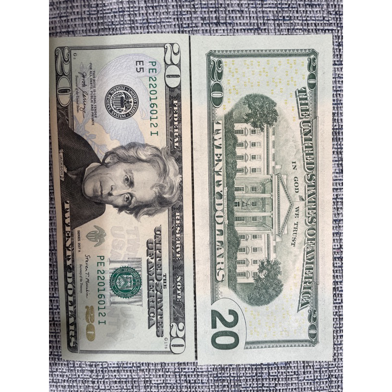 美金20元紙鈔美元（全新無折）真鈔收藏號碼隨機
