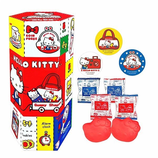 Hello Kitty 造型軟糖 居家款(西瓜草莓風味)3gx6入／盒 貼紙隨機出貨【小三美日】DS018171