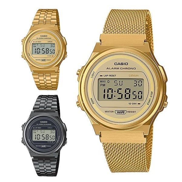 【CASIO】A171WEG/A171WEGG/A171WEMG 復古造型電子錶/經典百搭/男女通用款/38mm/公司貨