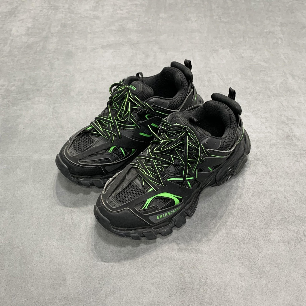 【工工買取】現貨 BALENCIAGA Track Sneaker Black/Fluo Green 巴黎世家 老爹鞋